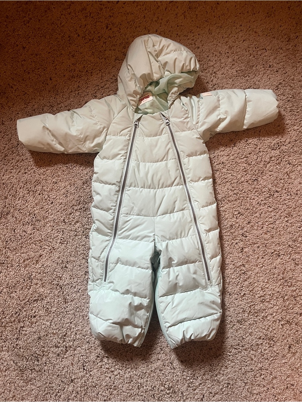 Reima Kids Hooded Puffer Snowsuit in Light Mint